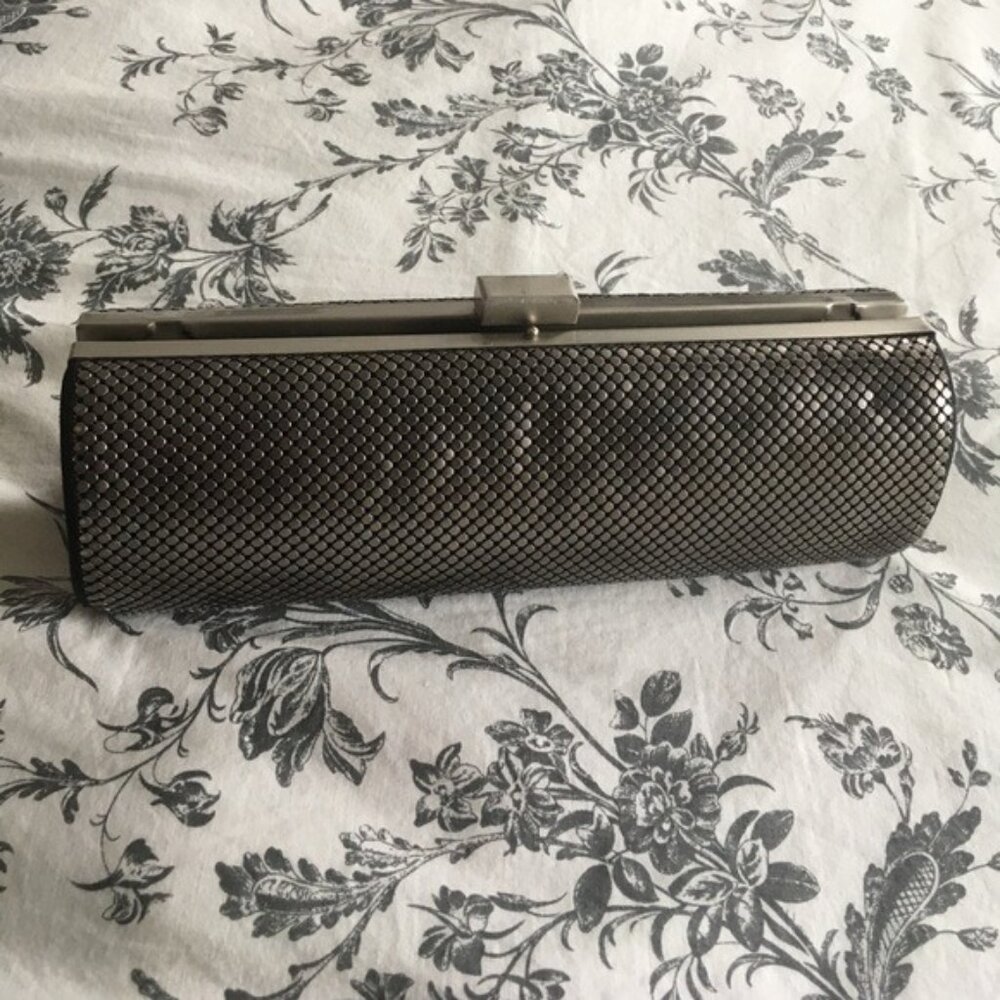Vintage BCBG MAXAZRIA Silver Metal Clutch